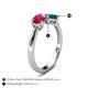 5 - Lysha 1.70 ctw Ruby Pear Shape (7x5 mm) & London Blue Topaz Cushion Shape (5.00 mm) Toi Et Moi Engagement Ring 