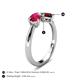 5 - Lysha 1.70 ctw Ruby Pear Shape (7x5 mm) & Red Garnet Cushion Shape (5.00 mm) Toi Et Moi Engagement Ring 