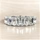 2 - Zuwena 3.95 ctw Lab Grown Diamond Oval Shape (6x4 mm) & Lab Grown Diamond Emerald Shape (6x4 mm) Seven Stone Wedding Band 