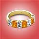 2 - Zuwena 3.25 ctw Natural Diamond Oval Shape (6x4 mm) & Citrine Emerald Shape (6x4 mm) Seven Stone Wedding Band 
