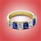 2 - Zuwena 3.25 ctw Natural Diamond Oval Shape (6x4 mm) & Iolite Emerald Shape (6x4 mm) Seven Stone Wedding Band 