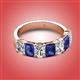 2 - Zuwena 3.25 ctw Natural Diamond Oval Shape (6x4 mm) & Iolite Emerald Shape (6x4 mm) Seven Stone Wedding Band 