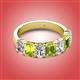 2 - Zuwena 4.10 ctw Lab Grown Diamond Oval Shape (6x4 mm) & Peridot Emerald Shape (6x4 mm) Seven Stone Wedding Band 