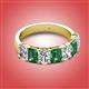 2 - Zuwena 4.43 ctw Lab Grown Diamond Oval Shape (6x4 mm) & Lab Created Alexandrite Emerald Shape (6x4 mm) Seven Stone Wedding Band 