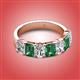 2 - Zuwena 4.43 ctw Lab Grown Diamond Oval Shape (6x4 mm) & Lab Created Alexandrite Emerald Shape (6x4 mm) Seven Stone Wedding Band 