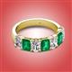 2 - Zuwena 3.65 ctw Lab Grown Diamond Oval Shape (6x4 mm) & Lab Created Emerald Emerald Shape (6x4 mm) Seven Stone Wedding Band 