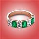 2 - Zuwena 3.65 ctw Lab Grown Diamond Oval Shape (6x4 mm) & Lab Created Emerald Emerald Shape (6x4 mm) Seven Stone Wedding Band 