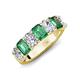 3 - Zuwena 4.43 ctw Lab Grown Diamond Oval Shape (6x4 mm) & Lab Created Alexandrite Emerald Shape (6x4 mm) Seven Stone Wedding Band 