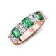 3 - Zuwena 4.43 ctw Lab Grown Diamond Oval Shape (6x4 mm) & Lab Created Alexandrite Emerald Shape (6x4 mm) Seven Stone Wedding Band 