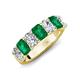 3 - Zuwena 3.65 ctw Lab Grown Diamond Oval Shape (6x4 mm) & Lab Created Emerald Emerald Shape (6x4 mm) Seven Stone Wedding Band 