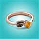 3 - Lysha 1.15 ctw Smoky Quartz Pear Shape (7x5 mm) & Citrine Cushion Shape (5.00 mm) Toi Et Moi Engagement Ring 