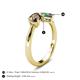 5 - Lysha 1.46 ctw Smoky Quartz Pear Shape (7x5 mm) & Lab Created Alexandrite Cushion Shape (5.00 mm) Toi Et Moi Engagement Ring 