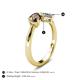5 - Lysha 1.22 ctw Smoky Quartz Pear Shape (7x5 mm) & Moissanite Cushion Shape (5.00 mm) Toi Et Moi Engagement Ring 