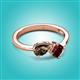 3 - Lysha 1.40 ctw Smoky Quartz Pear Shape (7x5 mm) & Red Garnet Cushion Shape (5.00 mm) Toi Et Moi Engagement Ring 