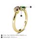 5 - Lysha 1.20 ctw Smoky Quartz Pear Shape (7x5 mm) & Lab Created Emerald Cushion Shape (5.00 mm) Toi Et Moi Engagement Ring 