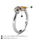 5 - Lysha 1.15 ctw Smoky Quartz Pear Shape (7x5 mm) & Citrine Cushion Shape (5.00 mm) Toi Et Moi Engagement Ring 