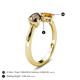 5 - Lysha 1.15 ctw Smoky Quartz Pear Shape (7x5 mm) & Citrine Cushion Shape (5.00 mm) Toi Et Moi Engagement Ring 