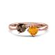 1 - Lysha 1.15 ctw Smoky Quartz Pear Shape (7x5 mm) & Citrine Cushion Shape (5.00 mm) Toi Et Moi Engagement Ring 