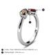 5 - Lysha 1.40 ctw Smoky Quartz Pear Shape (7x5 mm) & Red Garnet Cushion Shape (5.00 mm) Toi Et Moi Engagement Ring 