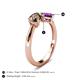 5 - Lysha 1.15 ctw Smoky Quartz Pear Shape (7x5 mm) & Amethyst Cushion Shape (5.00 mm) Toi Et Moi Engagement Ring 