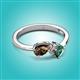 3 - Lysha 1.46 ctw Smoky Quartz Pear Shape (7x5 mm) & Lab Created Alexandrite Cushion Shape (5.00 mm) Toi Et Moi Engagement Ring 