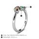 5 - Lysha 1.46 ctw Smoky Quartz Pear Shape (7x5 mm) & Lab Created Alexandrite Cushion Shape (5.00 mm) Toi Et Moi Engagement Ring 