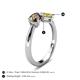 5 - Lysha 1.46 ctw Smoky Quartz Pear Shape (7x5 mm) & Lab Created Yellow Sapphire Cushion Shape (5.00 mm) Toi Et Moi Engagement Ring 