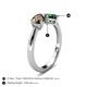 5 - Lysha 1.20 ctw Smoky Quartz Pear Shape (7x5 mm) & Lab Created Emerald Cushion Shape (5.00 mm) Toi Et Moi Engagement Ring 