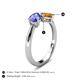 5 - Lysha 1.25 ctw Tanzanite Pear Shape (7x5 mm) & Citrine Cushion Shape (5.00 mm) Toi Et Moi Engagement Ring 