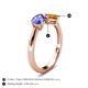 5 - Lysha 1.25 ctw Tanzanite Pear Shape (7x5 mm) & Citrine Cushion Shape (5.00 mm) Toi Et Moi Engagement Ring 