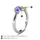 5 - Lysha 1.40 ctw Tanzanite Pear Shape (7x5 mm) & Peridot Cushion Shape (5.00 mm) Toi Et Moi Engagement Ring 