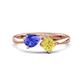 1 - Lysha 1.56 ctw Tanzanite Pear Shape (7x5 mm) & Lab Created Yellow Sapphire Cushion Shape (5.00 mm) Toi Et Moi Engagement Ring 