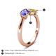 5 - Lysha 1.56 ctw Tanzanite Pear Shape (7x5 mm) & Lab Created Yellow Sapphire Cushion Shape (5.00 mm) Toi Et Moi Engagement Ring 