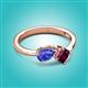 3 - Lysha 1.37 ctw Tanzanite Pear Shape (7x5 mm) & Rhodolite Garnet Cushion Shape (5.00 mm) Toi Et Moi Engagement Ring 
