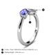 5 - Lysha 1.25 ctw Tanzanite Pear Shape (7x5 mm) & Lab Grown Diamond Cushion Shape (5.00 mm) Toi Et Moi Engagement Ring 