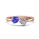 1 - Lysha 1.25 ctw Tanzanite Pear Shape (7x5 mm) & Lab Grown Diamond Cushion Shape (5.00 mm) Toi Et Moi Engagement Ring 