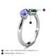 5 - Lysha 1.30 ctw Tanzanite Pear Shape (7x5 mm) & Lab Created Emerald Cushion Shape (5.00 mm) Toi Et Moi Engagement Ring 