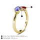 5 - Lysha 1.56 ctw Tanzanite Pear Shape (7x5 mm) & Lab Created Ruby Cushion Shape (5.00 mm) Toi Et Moi Engagement Ring 