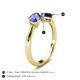 5 - Lysha 1.56 ctw Tanzanite Pear Shape (7x5 mm) & Lab Created Blue Sapphire Cushion Shape (5.00 mm) Toi Et Moi Engagement Ring 