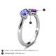 5 - Lysha 1.25 ctw Tanzanite Pear Shape (7x5 mm) & Amethyst Cushion Shape (5.00 mm) Toi Et Moi Engagement Ring 