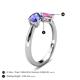 5 - Lysha 1.56 ctw Tanzanite Pear Shape (7x5 mm) & Lab Created Pink Sapphire Cushion Shape (5.00 mm) Toi Et Moi Engagement Ring 