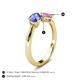 5 - Lysha 1.56 ctw Tanzanite Pear Shape (7x5 mm) & Lab Created Pink Sapphire Cushion Shape (5.00 mm) Toi Et Moi Engagement Ring 