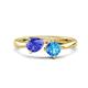 1 - Lysha 1.50 ctw Tanzanite Pear Shape (7x5 mm) & Blue Topaz Cushion Shape (5.00 mm) Toi Et Moi Engagement Ring 