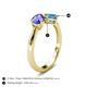 5 - Lysha 1.50 ctw Tanzanite Pear Shape (7x5 mm) & Blue Topaz Cushion Shape (5.00 mm) Toi Et Moi Engagement Ring 