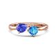 1 - Lysha 1.50 ctw Tanzanite Pear Shape (7x5 mm) & Blue Topaz Cushion Shape (5.00 mm) Toi Et Moi Engagement Ring 