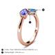 5 - Lysha 1.50 ctw Tanzanite Pear Shape (7x5 mm) & Blue Topaz Cushion Shape (5.00 mm) Toi Et Moi Engagement Ring 