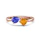 1 - Lysha 1.25 ctw Tanzanite Pear Shape (7x5 mm) & Citrine Cushion Shape (5.00 mm) Toi Et Moi Engagement Ring 
