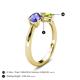 5 - Lysha 1.40 ctw Tanzanite Pear Shape (7x5 mm) & Peridot Cushion Shape (5.00 mm) Toi Et Moi Engagement Ring 