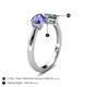 5 - Lysha 1.56 ctw Tanzanite Pear Shape (7x5 mm) & Lab Created Alexandrite Cushion Shape (5.00 mm) Toi Et Moi Engagement Ring 