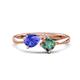 1 - Lysha 1.56 ctw Tanzanite Pear Shape (7x5 mm) & Lab Created Alexandrite Cushion Shape (5.00 mm) Toi Et Moi Engagement Ring 